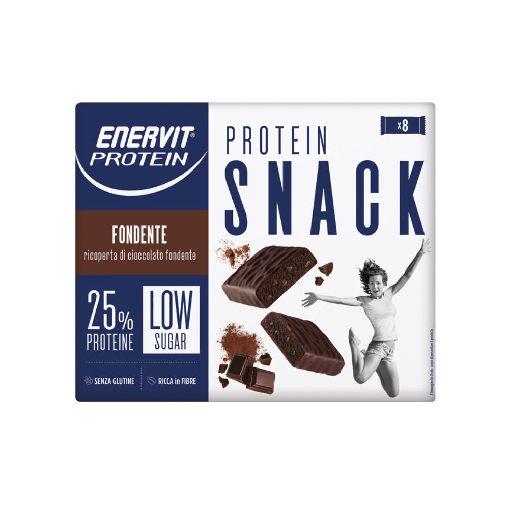 Enervit Protein Snack Barretta Proteica Fondente Low Sugar, 8 barrette