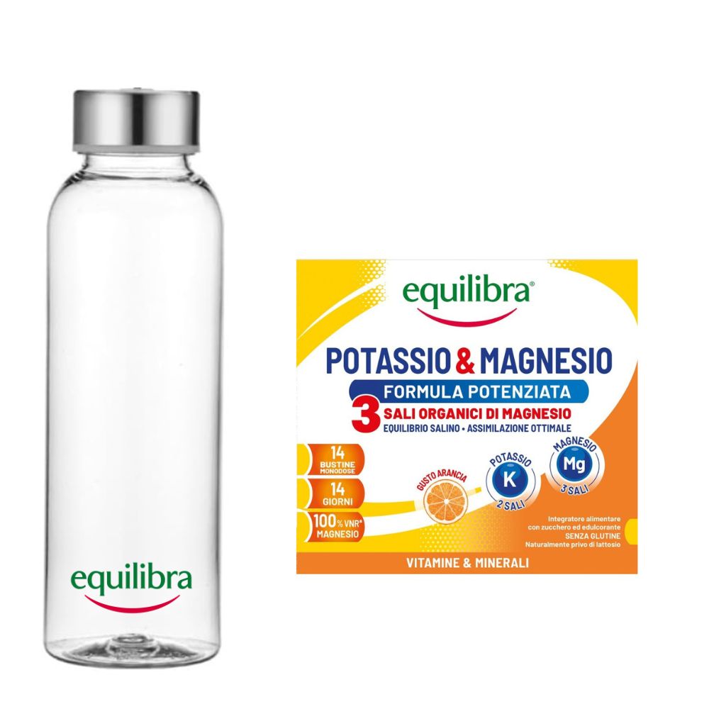 Potassio & Magnesio 3 14 Bustine + Boraccia Omaggio Integratore di Sali Minerali
