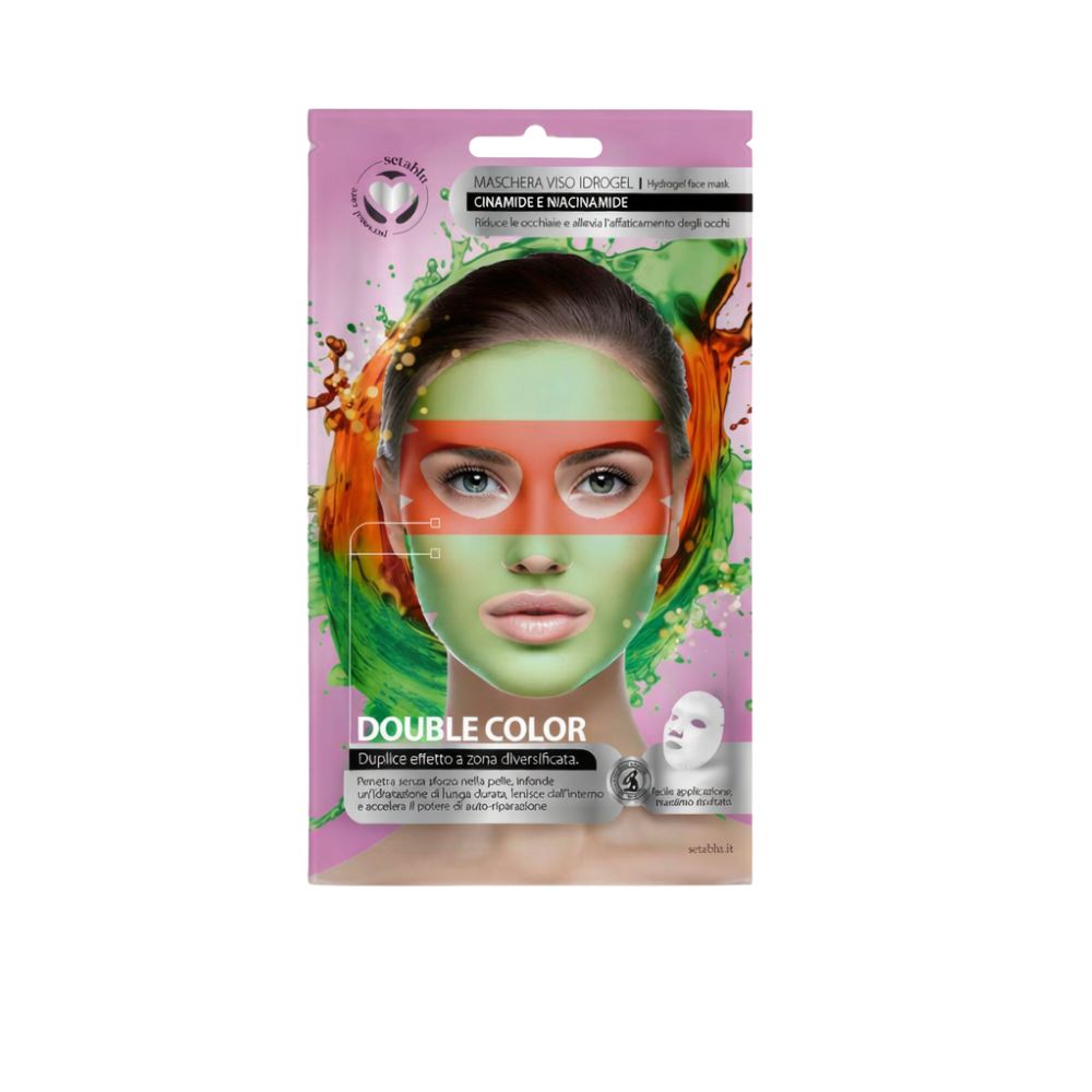 Setablu Maschera Viso Hydrogel Double Color con Cinamide e Niacinamide