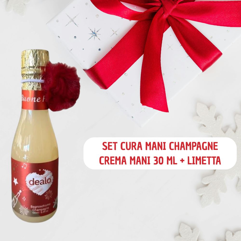 Dealo Bagnoschiuma Champagne 190 ml Confezione Bottiglia Idealo Regalo Natalizia