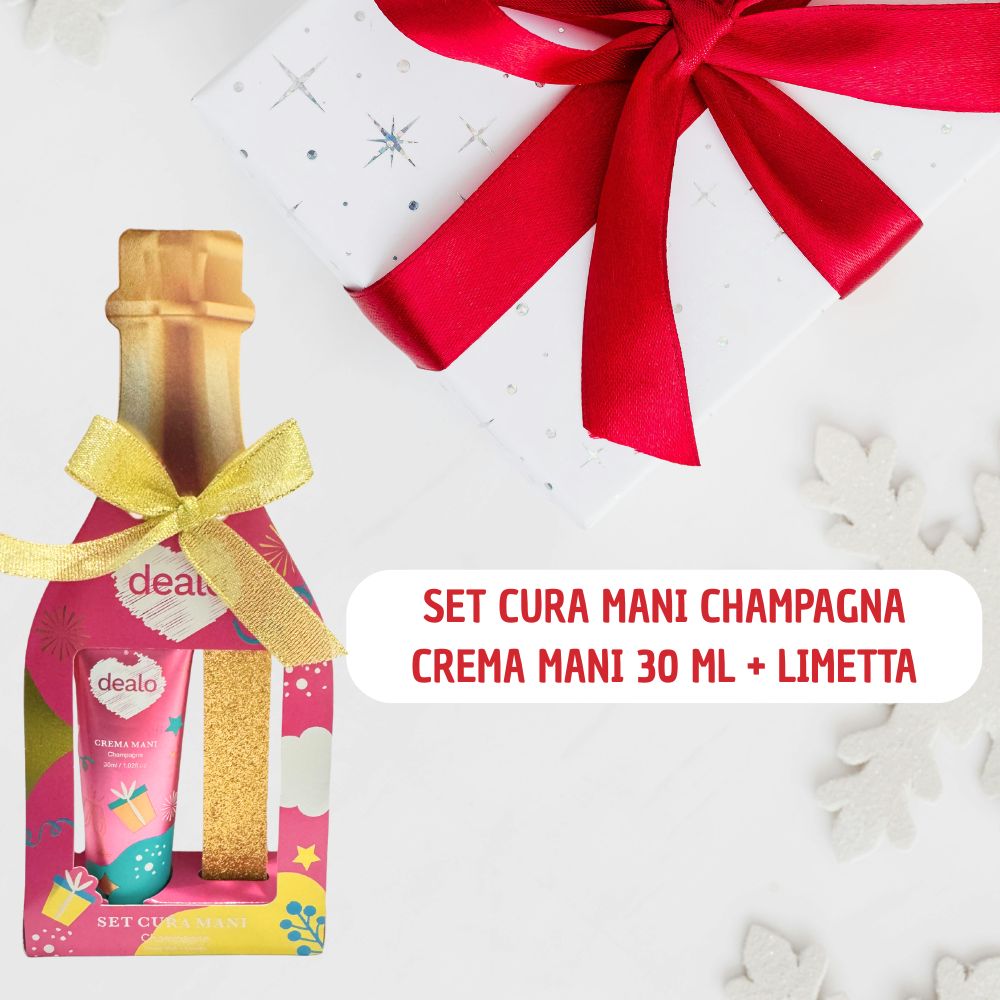 Dealo Set Regalo Crema Mani 30ml + Limetta Oro Confezione Natalizia Idea Regalo