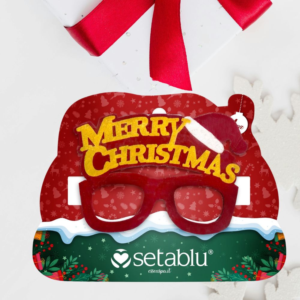 Setablu Occhiali Natalizi “Merry Christmas” Idea Regalo Divertente