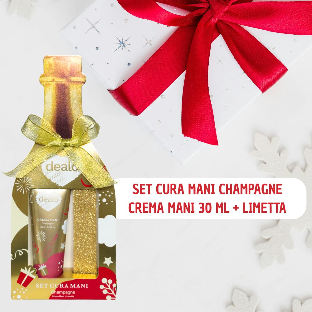 Dealo Set Regalo Crema Mani 30ml + Limetta Oro Confezione Natalizia Idea Regalo