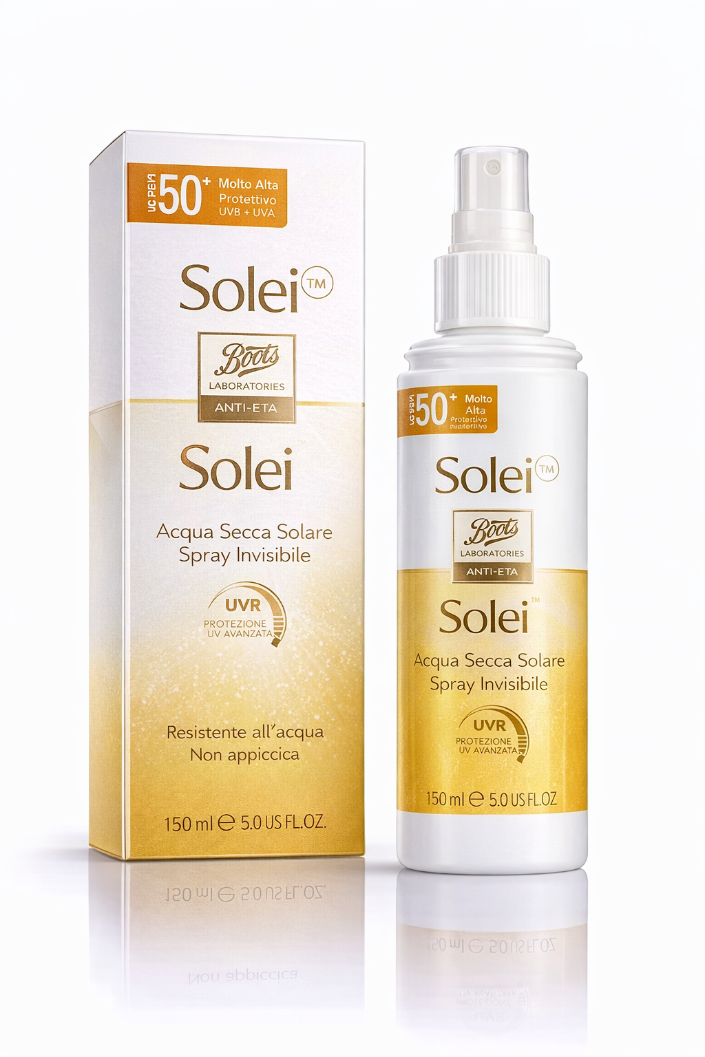 Boots Solei Spray Solare Olio Secco SPF 50+ Protezione Molto Alta 125 ml