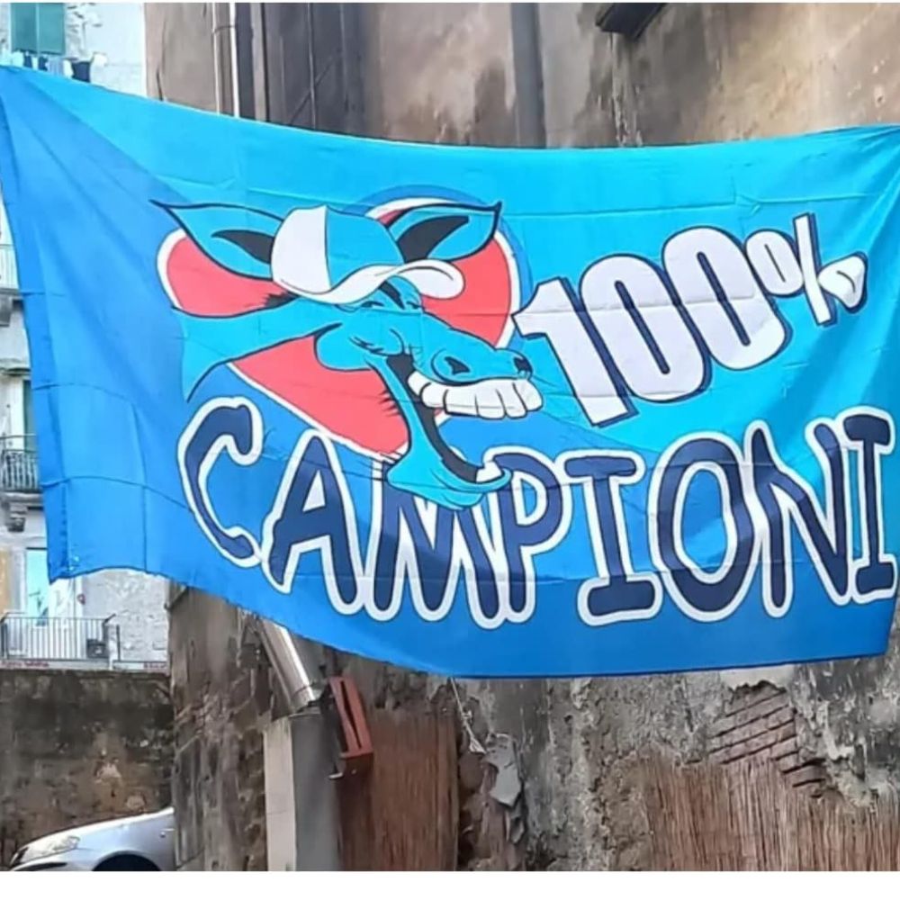 Rebirth20 Bandiera Napoli “100% Campioni” – 40x60 cm con Asta