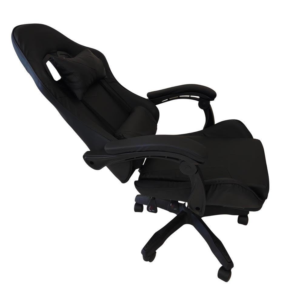Sedia Gaming Ergonomica Reclinabile con Poggiatesta e Supporto Lombare Nera