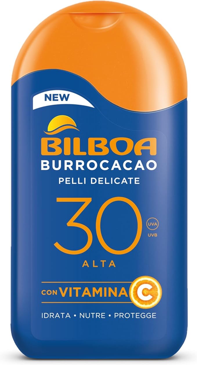Bilboa Latte Solare Burrocacao Protezione Alta SPF 30 Pelli Delicate 200 ml
