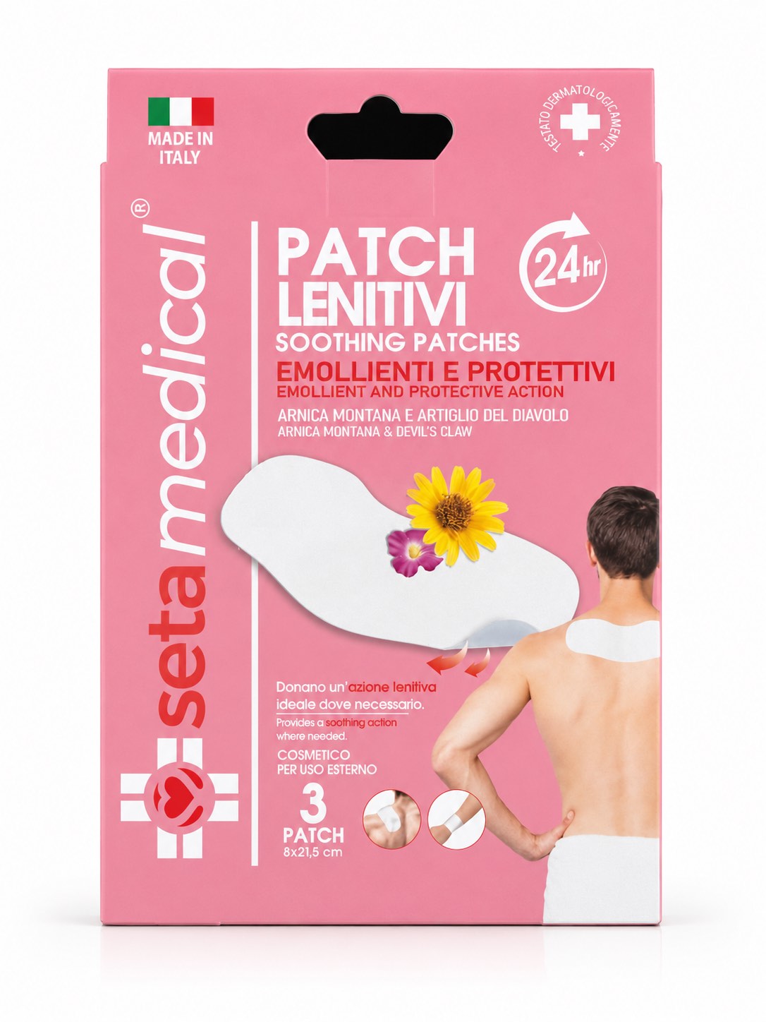 SetaBlu 3 Patch Lenitivi Emollienti 24h Arnica Montana e Artiglio del Diavolo