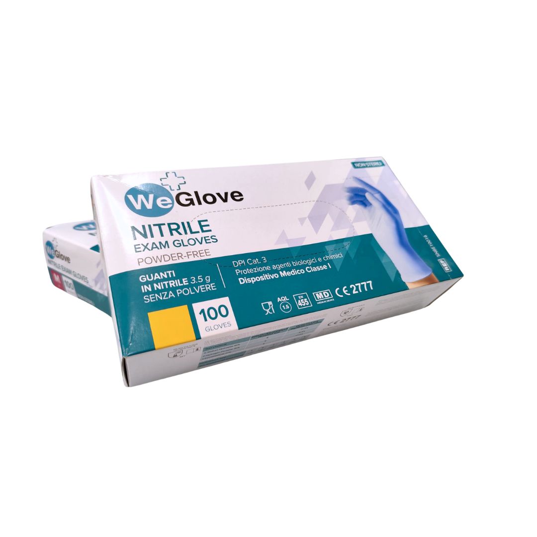 WeGlove Guanti in Nitrile Senza Polvere TG M - Box da 100pz