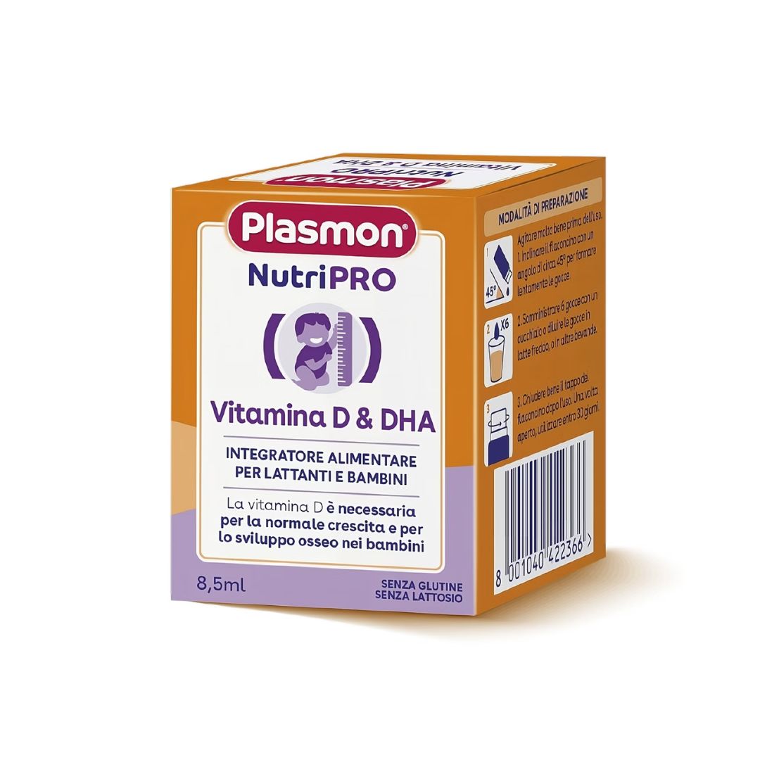 Plasmon Integratore per Lattanti e Bambini Nutripro Vitamina D & DHA 8