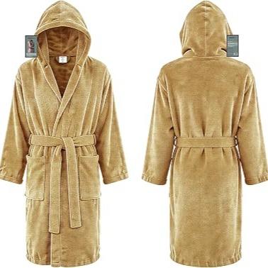 Accappatoio in Spugna con Cappuccio Uomo o Donna 100% Cotone Beige Taglia XL
