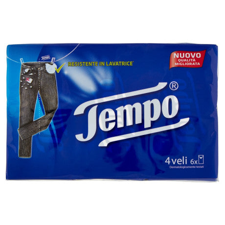 Tempo Fazzoletti - 4 veli - 6 pacchetti da 9 fazzoletti