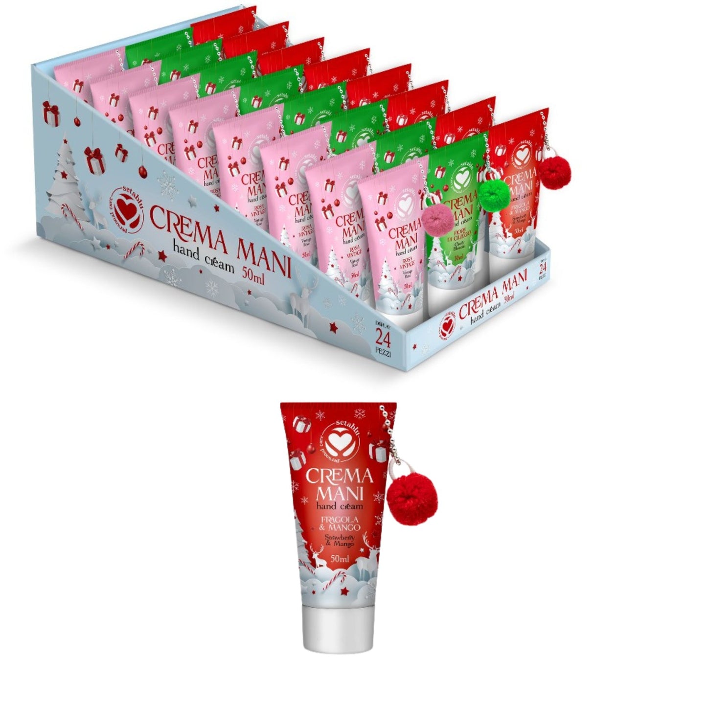 Setablu Crema mani fragola & mango 50 ml packaging natale Idea Regalo