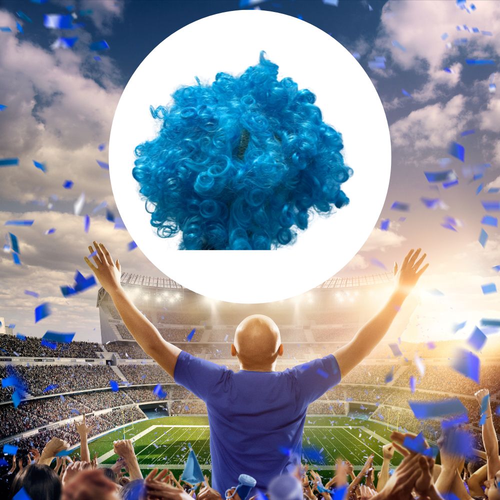 Rebirth20 Parrucca Riccia Colore Azzurro Napoli – Tifo Napoli- Carnevale