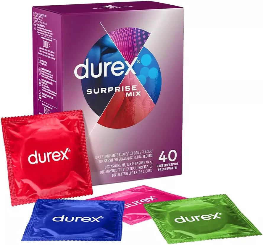 Durex Surprise Mix, Preservativi Assortiti 40 pezzi