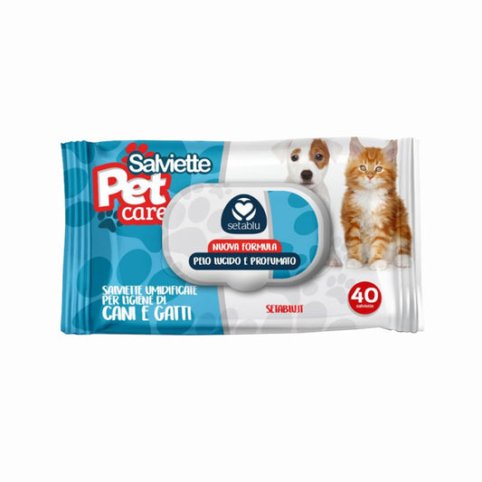 SetaBlu Pet Salviette per Cani e Gatti 40 Pezzi