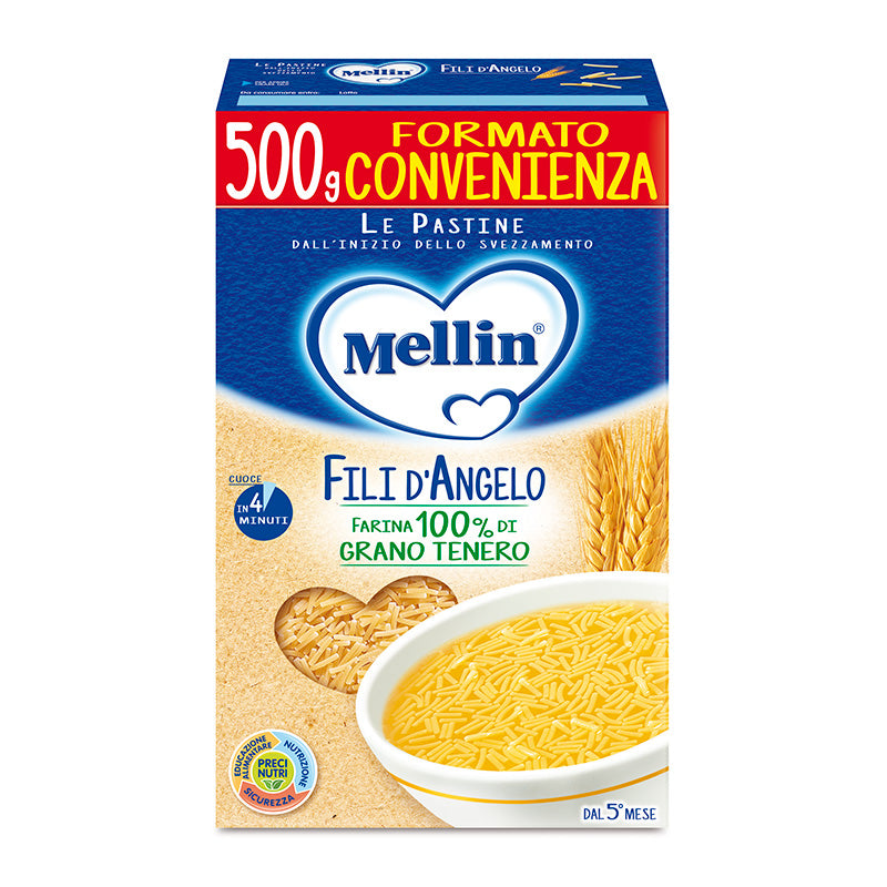 Mellin Pastina Primi Mesi 100% Naturale Fili D'angelo 500g