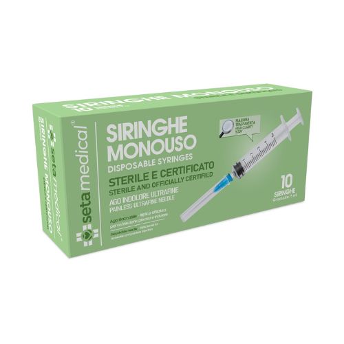 Setablu siringa monouso con ago 10 pezzi da 5 ml