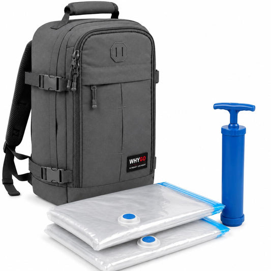Whygo Zaino da Viaggio 40x30x20 Impermeabile Compatibile Ryanair Colore Grigio