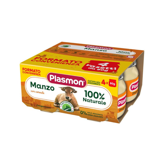 Plasmon Omogeneizzato di Carne con Manzo e Cereale 4x80g