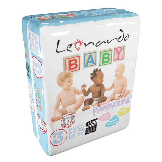 Leonardo Baby - Pannolini Taglia 3 ( 4-9 kg ) 86 pz