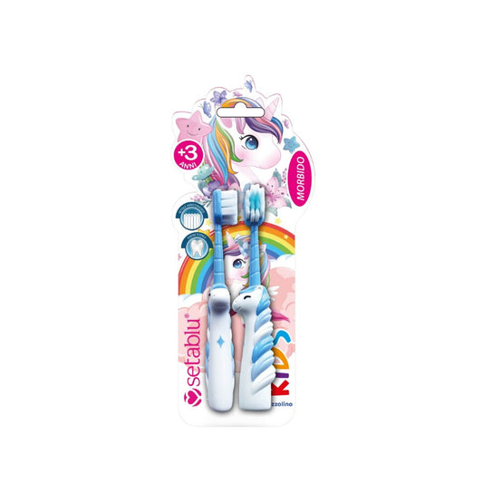 Setablu Spazzolini Kids Unicorno Morbido 2 pezzi