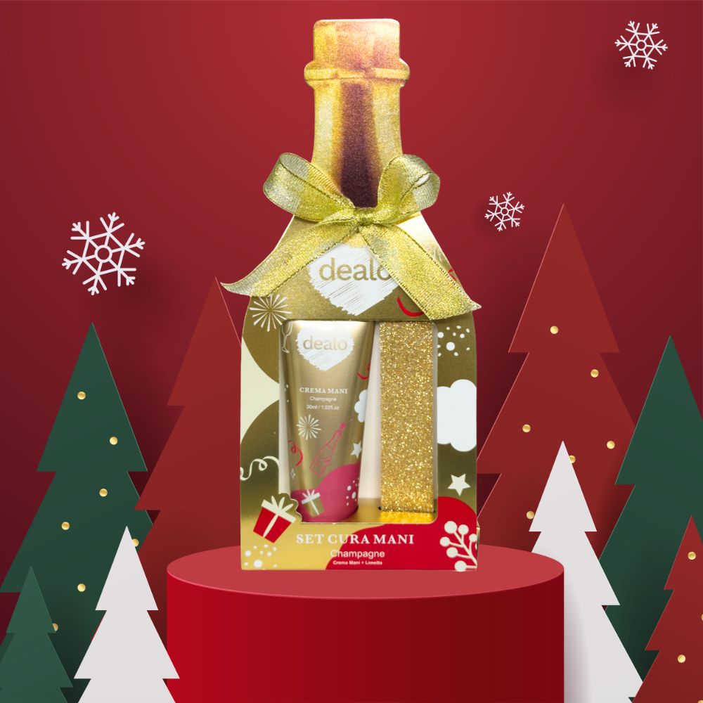 Dealo Set Regalo Crema Mani 30ml + Limetta Oro Confezione Natalizia Idea Regalo