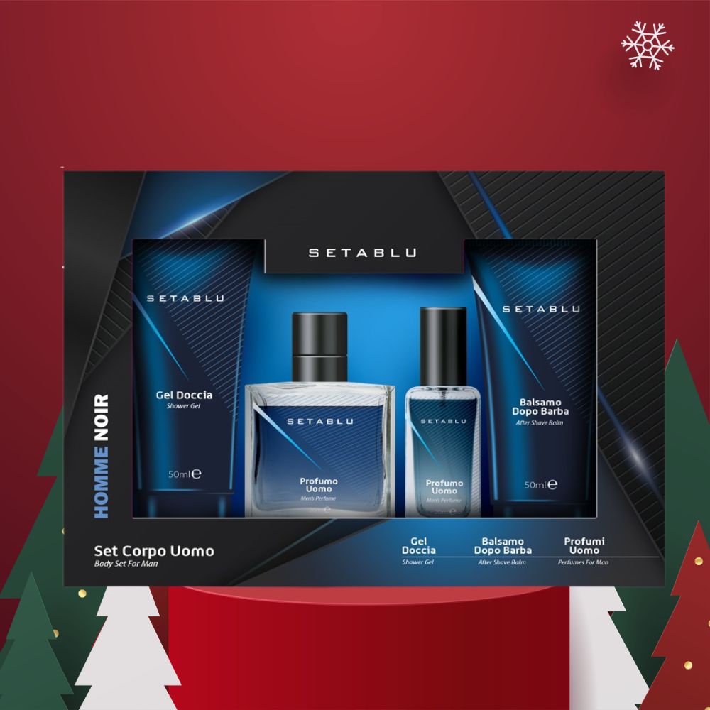 Setablu Homme Noir Set Corpo Uomo Kit Regalo Body set for men Idea Regalo