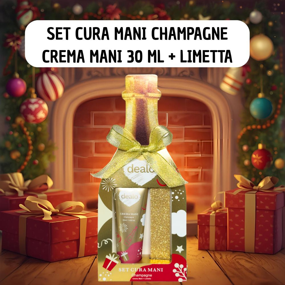 Dealo Set Regalo Crema Mani 30ml + Limetta Oro Confezione Natalizia Idea Regalo