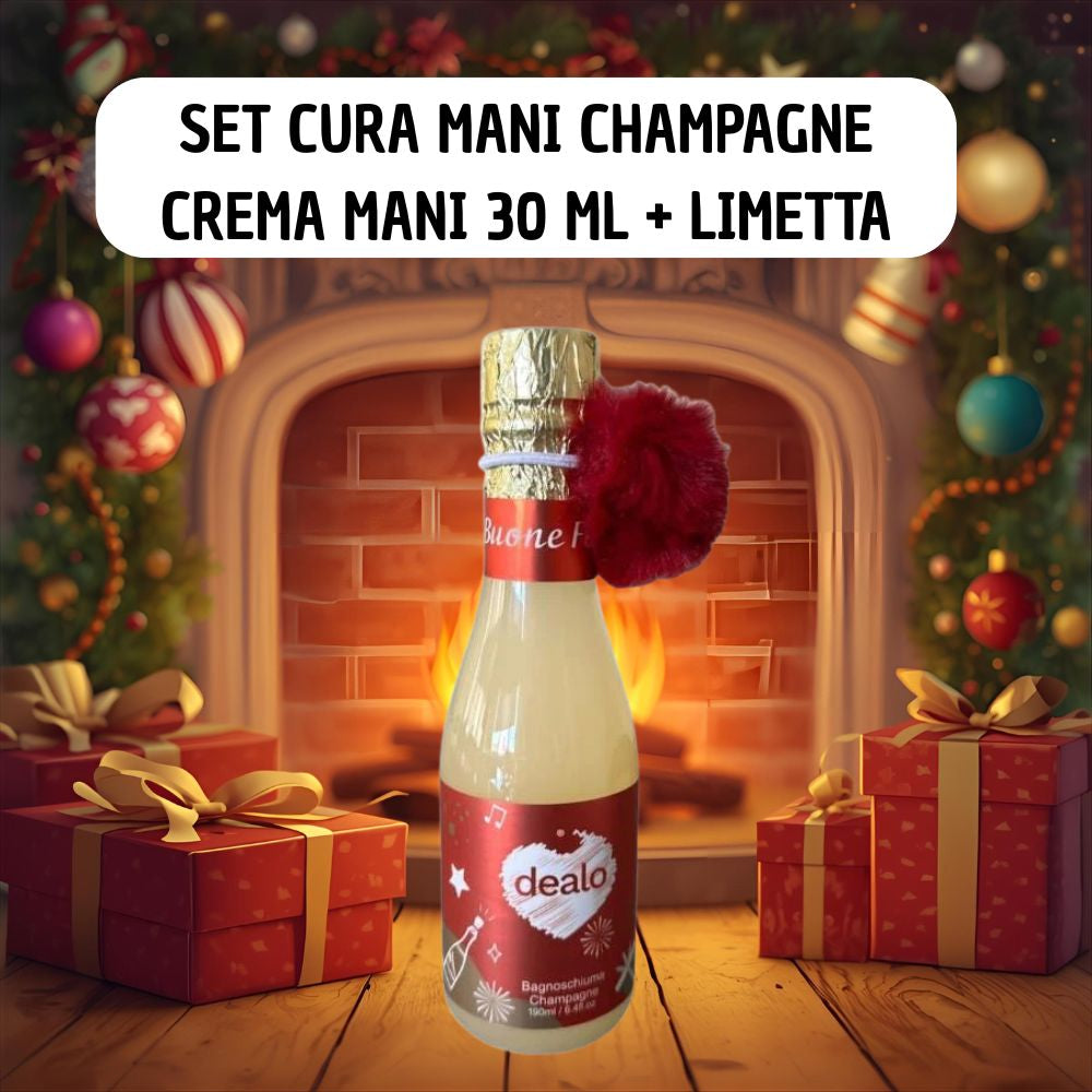 Dealo Bagnoschiuma Champagne 190 ml Confezione Bottiglia Idealo Regalo Natalizia