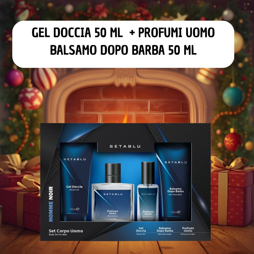 Setablu Homme Noir Set Corpo Uomo Kit Regalo Body set for men Idea Regalo