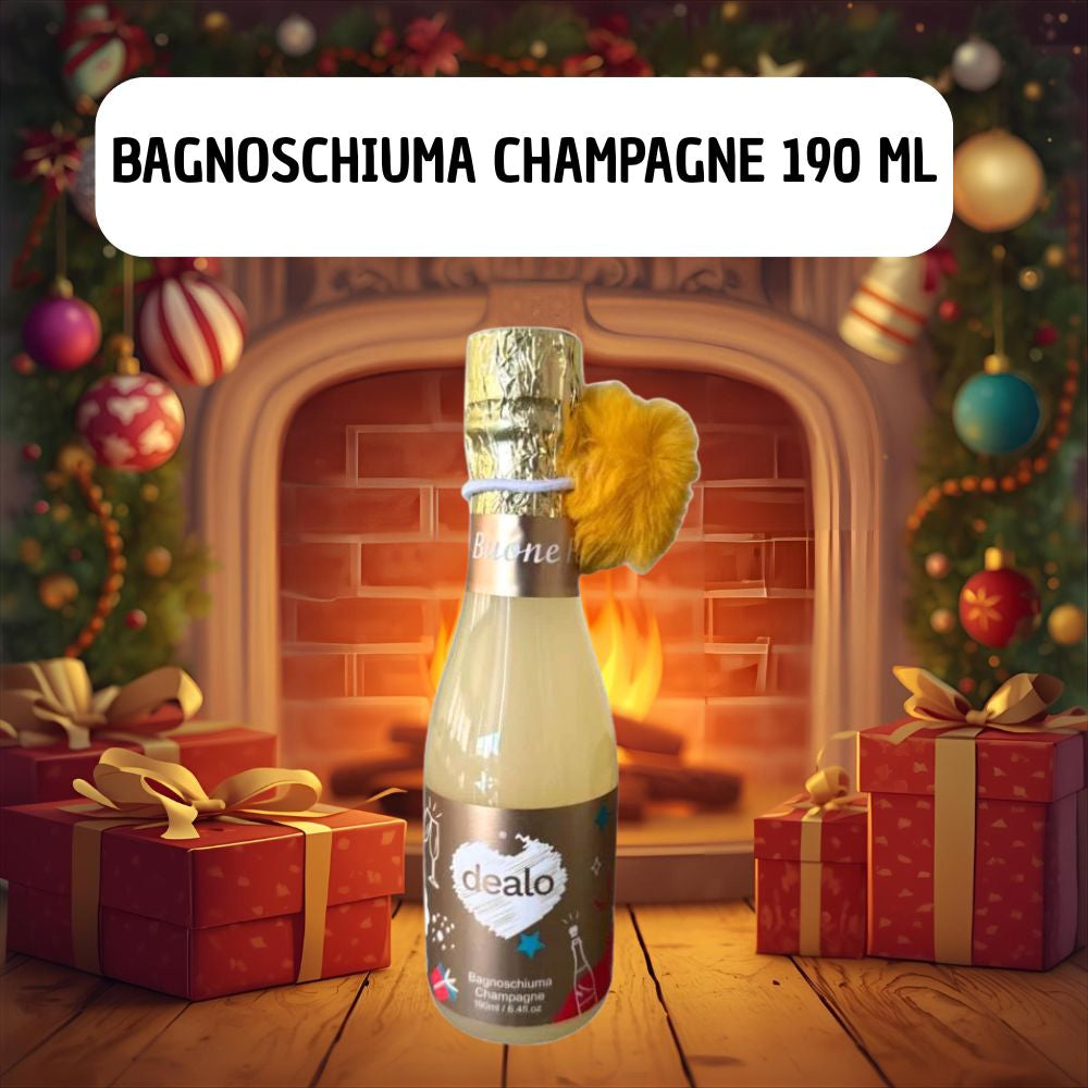 Dealo Bagnoschiuma Champagne 190 ml Confezione Bottiglia Idealo Regalo Natalizia