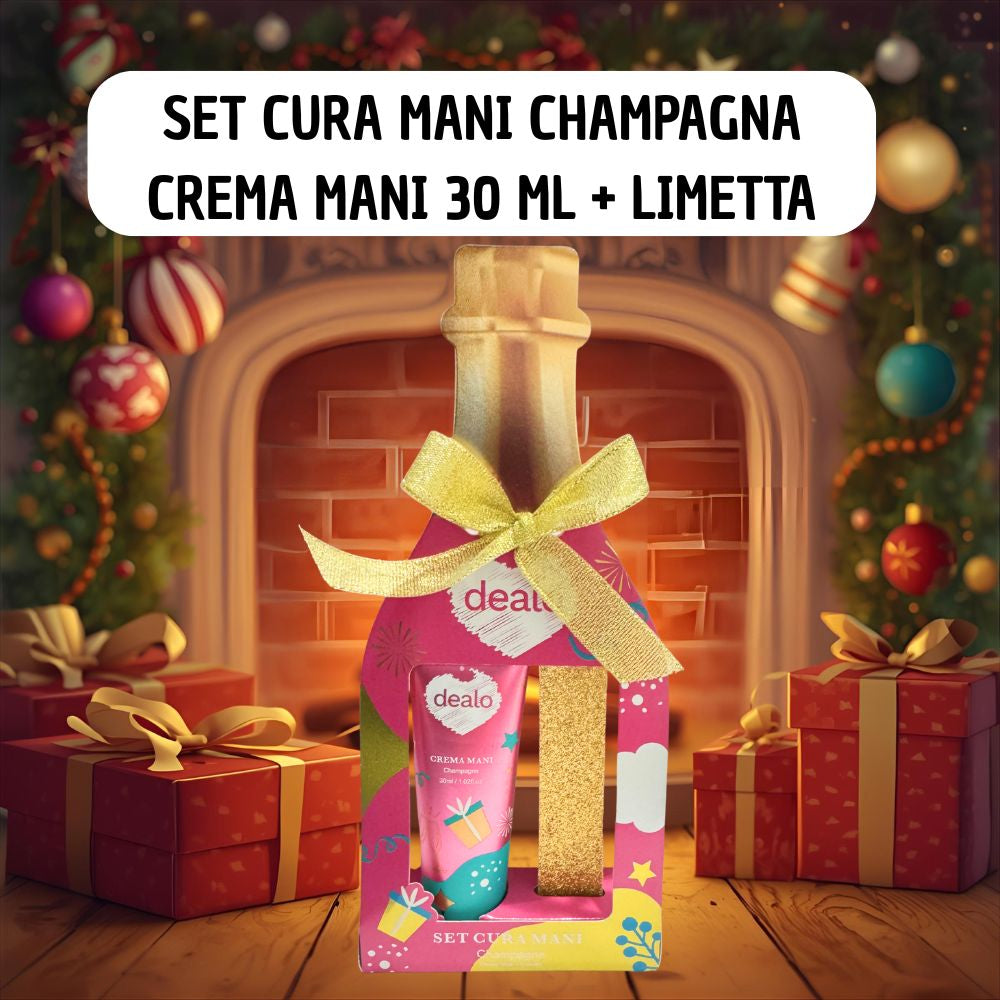 Dealo Set Regalo Crema Mani 30ml + Limetta Oro Confezione Natalizia Idea Regalo