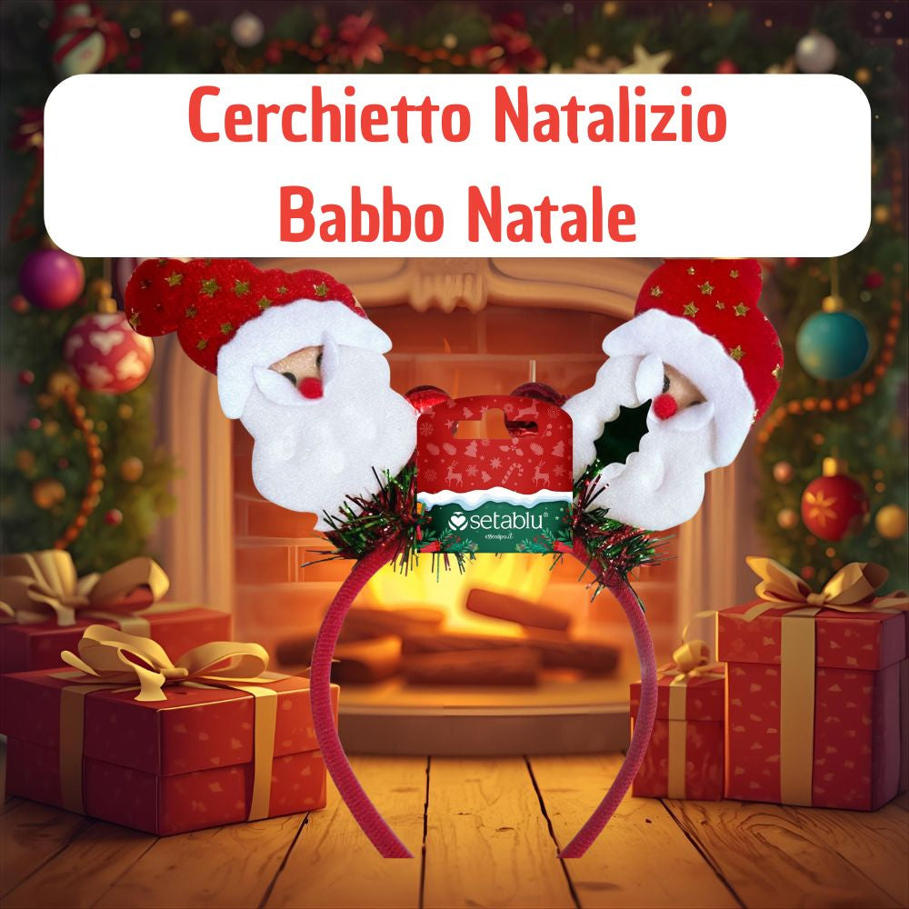 Setablu Cerchietto Natalizio con Babbo Natale Idea Regalo Natale
