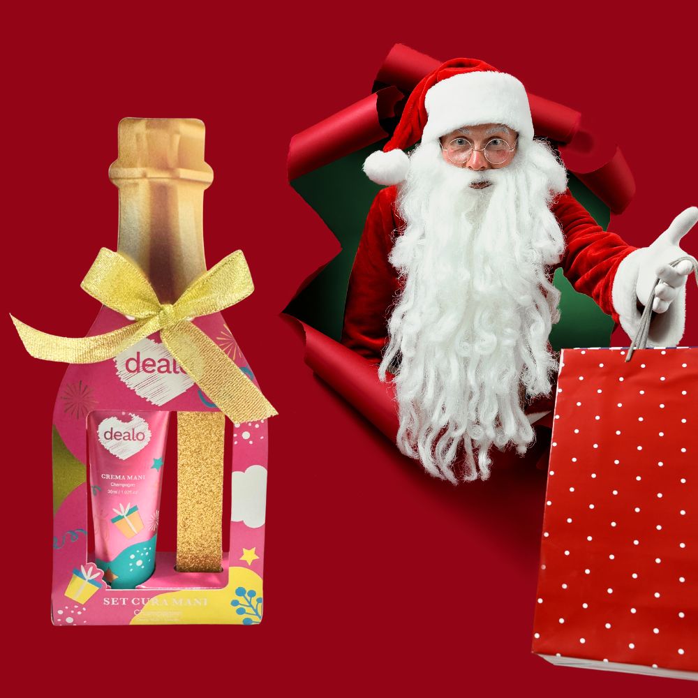 Dealo Set Regalo Crema Mani 30ml + Limetta Oro Confezione Natalizia Idea Regalo