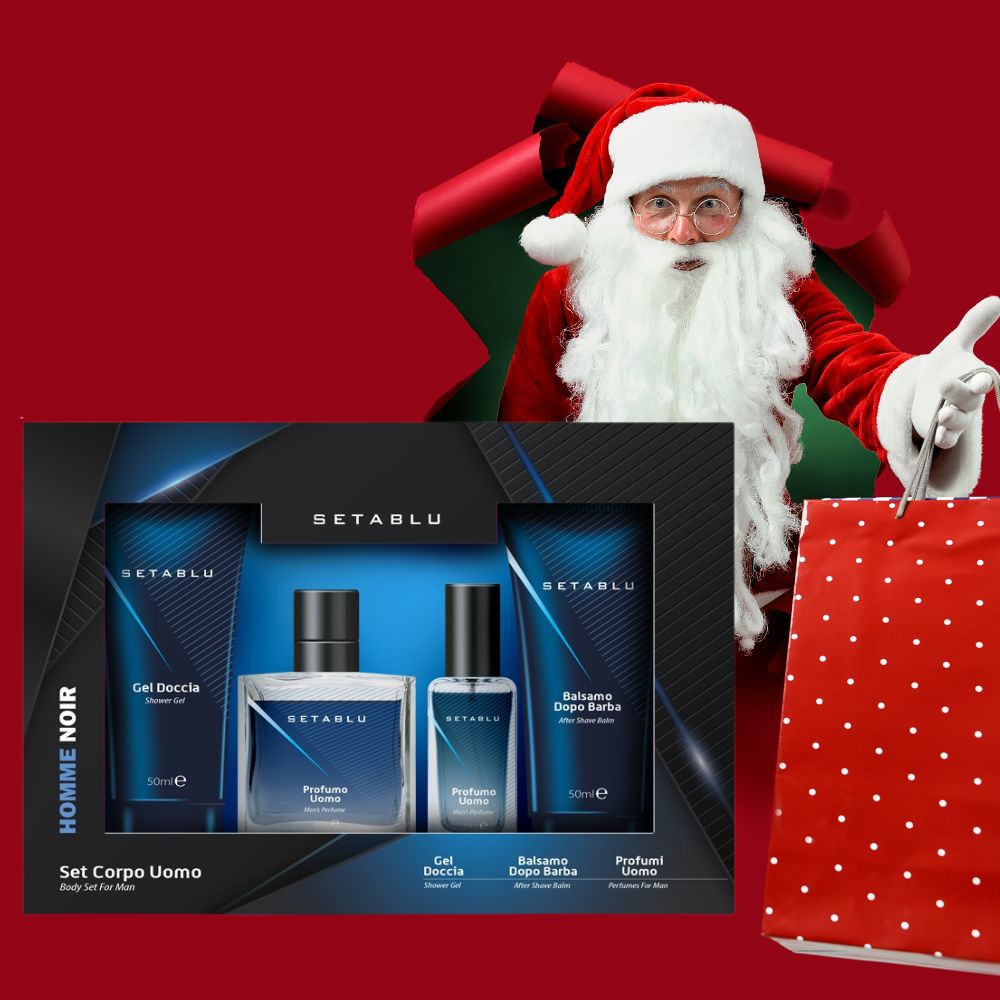 Setablu Homme Noir Set Corpo Uomo Kit Regalo Body set for men Idea Regalo