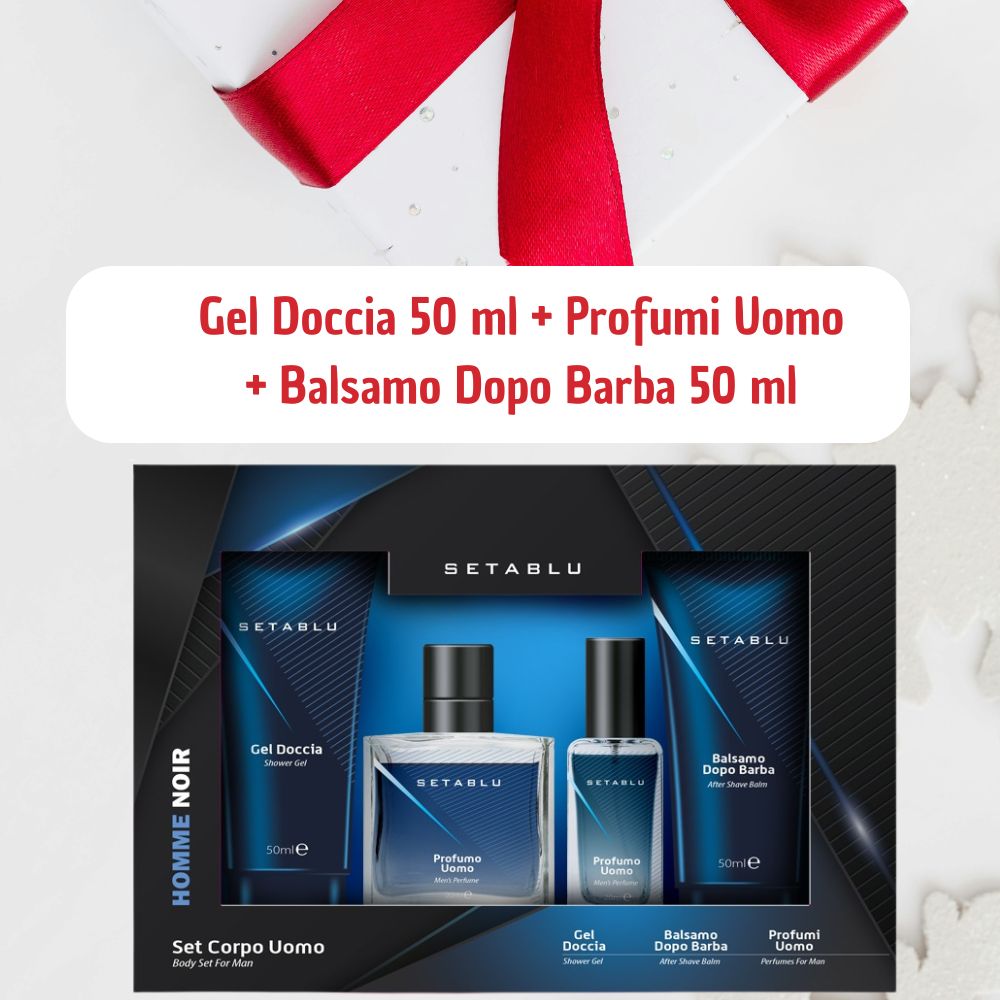 Setablu Homme Noir Set Corpo Uomo Kit Regalo Body set for men Idea Regalo