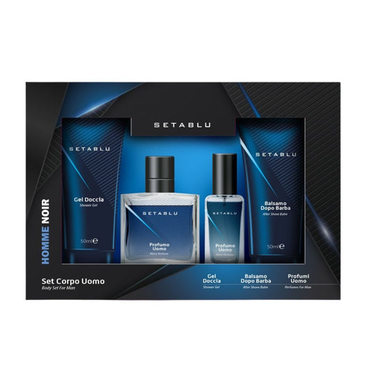Setablu Homme Noir Set Corpo Uomo Kit Regalo Body set for men Idea Regalo