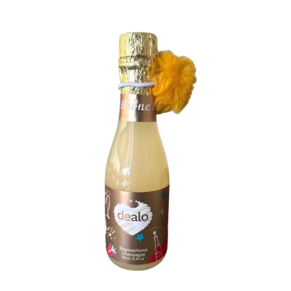 Dealo Bagnoschiuma Champagne 190 ml Confezione Bottiglia Idealo Regalo Natalizia