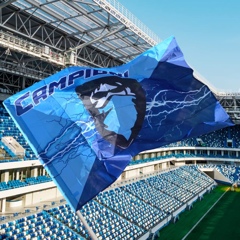 Rebirth20 Bandiera “Campioni d’Italia” con asta Napoli 60x90 cm – Azzurra e Blu