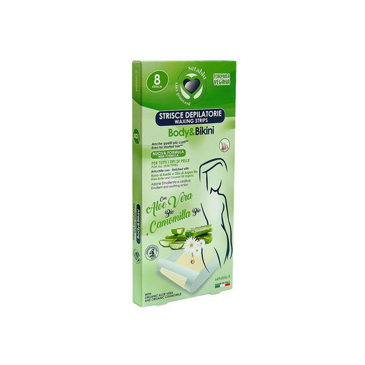 Setablu Strisce Body Bikini 8 pz con Aloe Vera e Camomilla