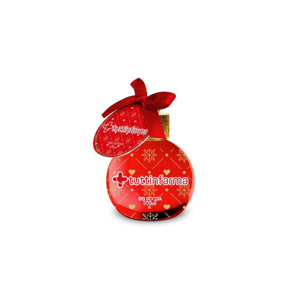 Tuttinfarma Gel Doccia Natalizio, 100ml, Rosso con Fiocco, Edizione Natalizia