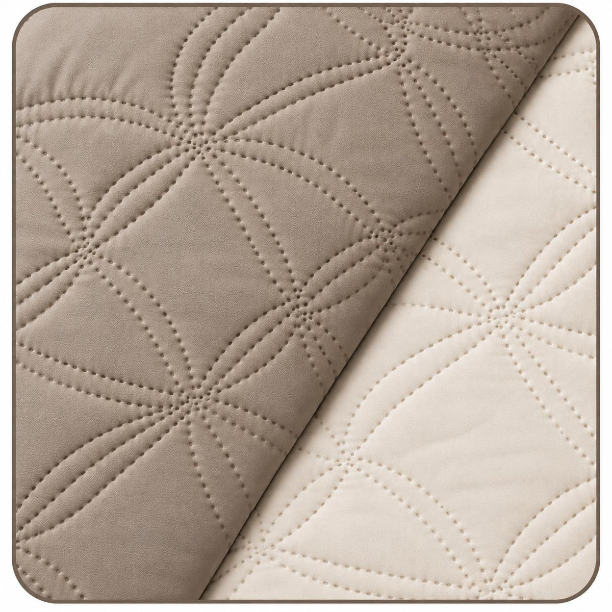 Trapuntina Double Face Microfibra Matrimoniale Tortora e Panna 260 x 250 cm