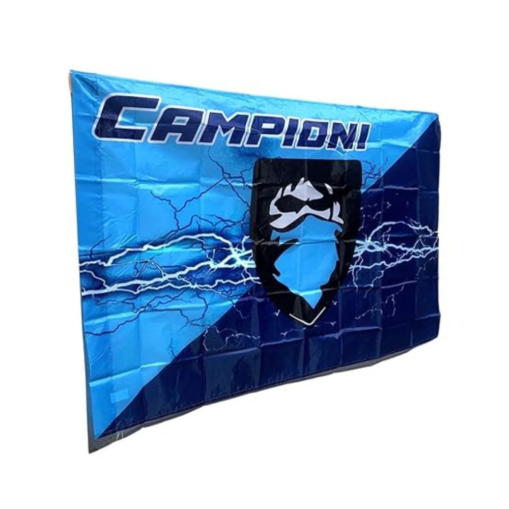 Rebirth20 Bandiera “Campioni d’Italia” con asta Napoli 60x90 cm – Azzurra e Blu