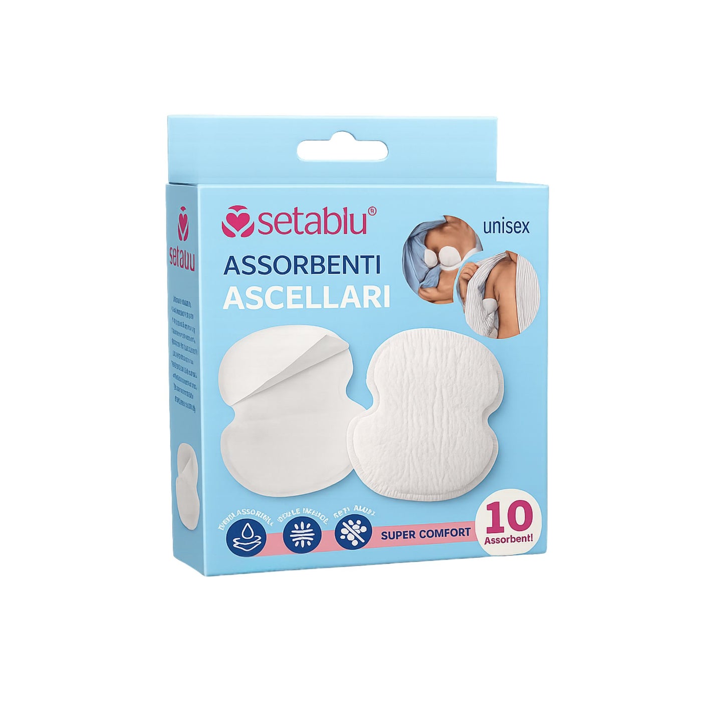 Setablu Assorbenti Ascellari 10 Pezzi super comfort