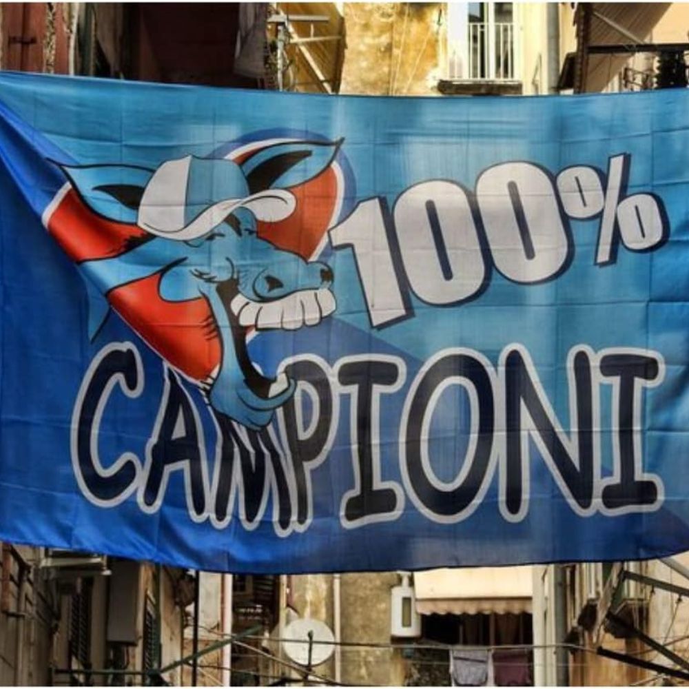 Rebirth20 Bandiera Napoli “100% Campioni” – 40x60 cm con Asta