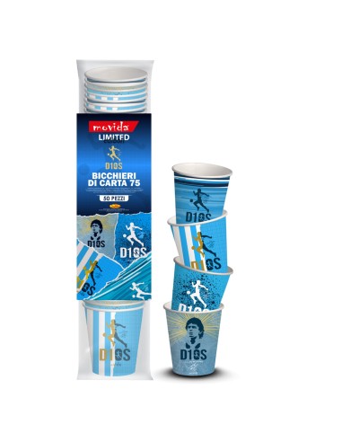 Movida Bicchierini 250ml in Carta D10S Limited Edition Decorati Maradona (Copia)
