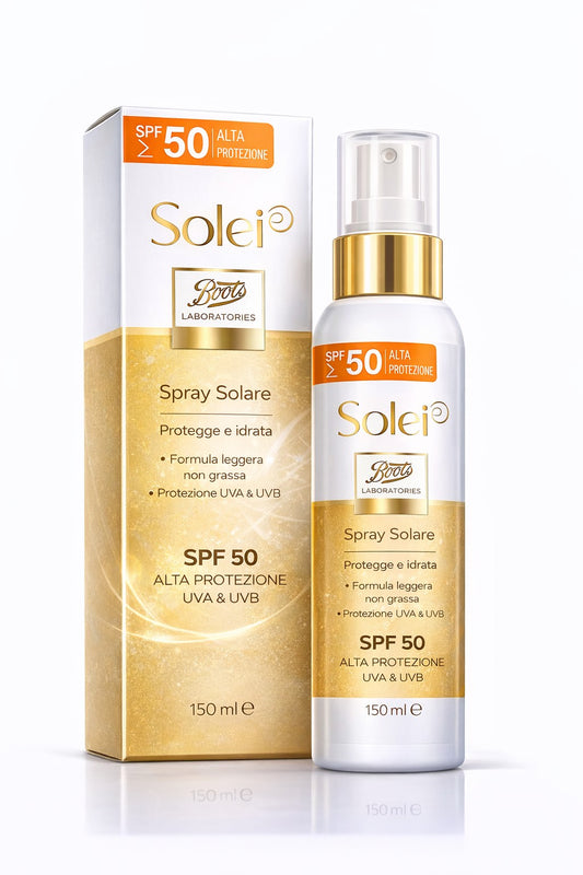 Boots Laboratories Solei Spray Solare SPF 50 Alta Protezione UVA UVB 150 ml