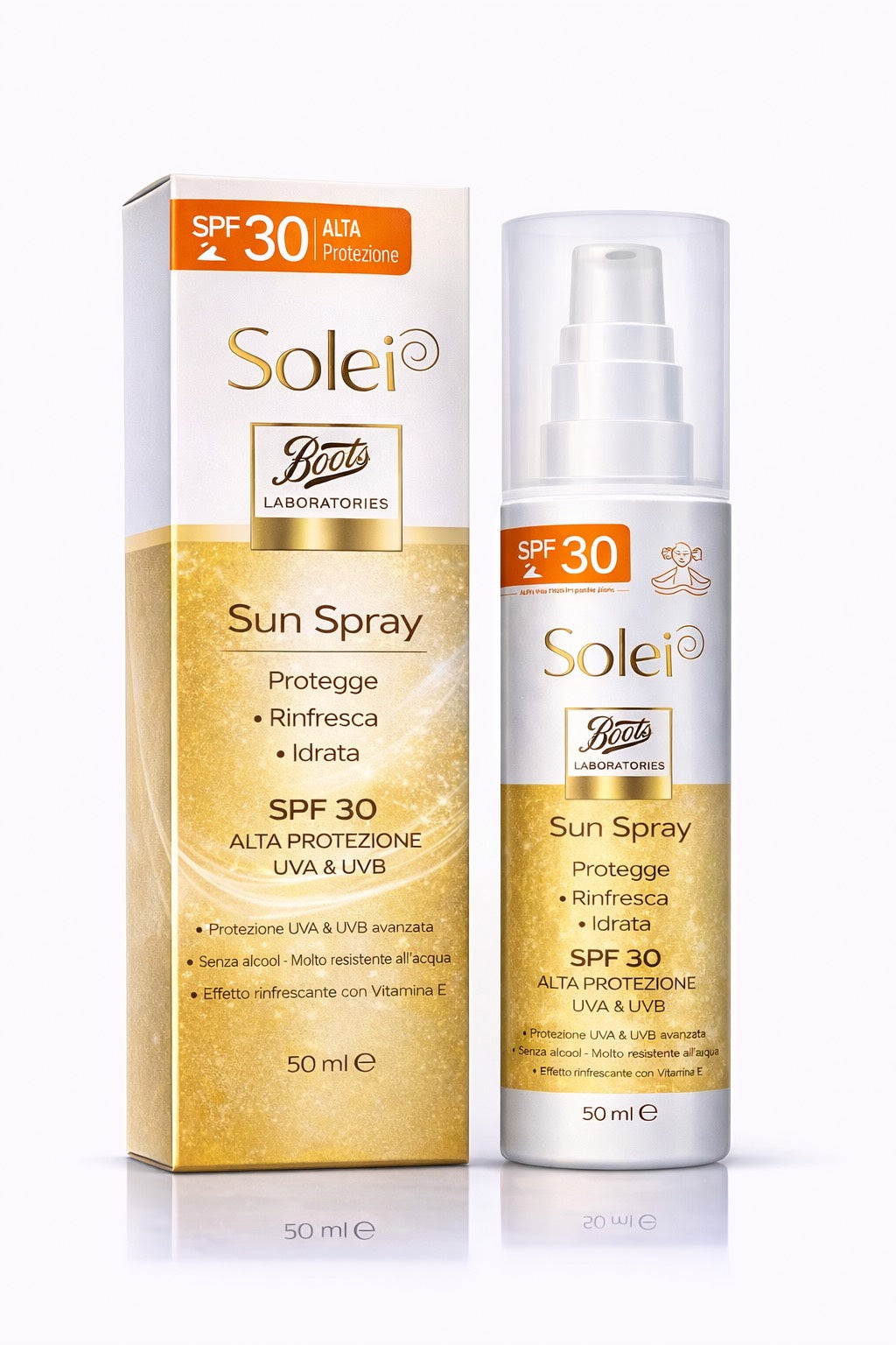 Boots Laboratories Solei Spray Solare SPF 30 Alta Protezione UVA UVB 150 ml