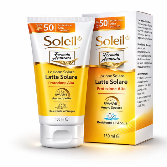 Boots Soleil Latte Solare SPF 50 Protezione Alta UVA/UVB Resistente all’Acqua 150 ml